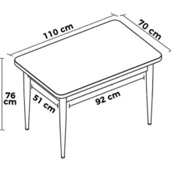 Ruokapöytä Linento Furniture Han, 114x70cm