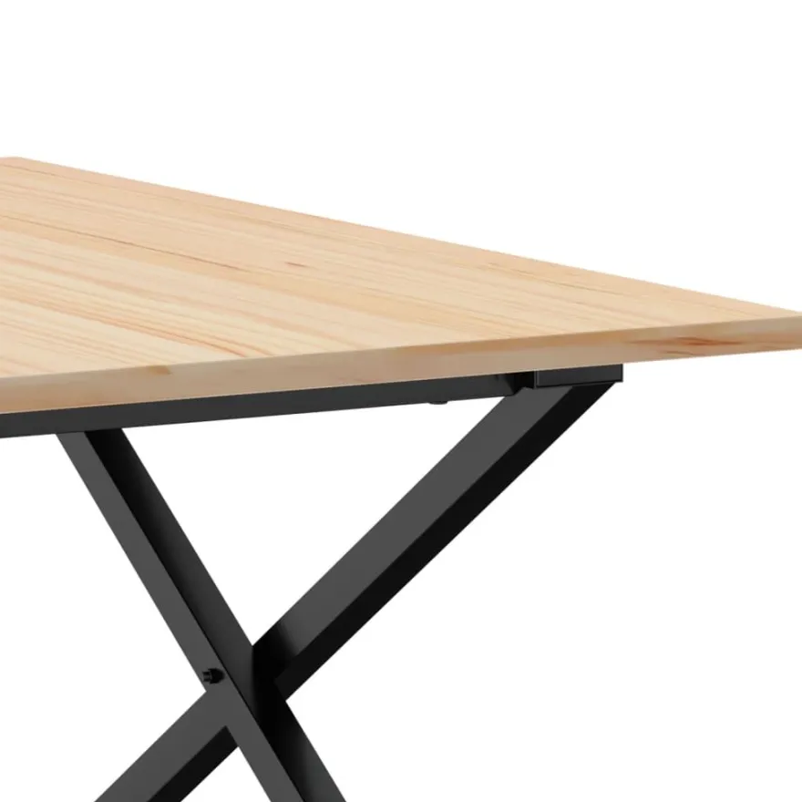 Ruokapöytä tai sohvapöytä, täysi mänty ja valurauta, eri kokoja ja malleja (38412)