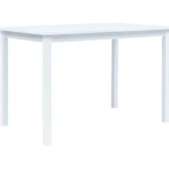 Ruokapöytä valkoinen 114x71x75 cm kumipuu