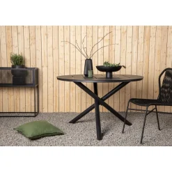 Ruokapöytä Venture Home, ø120cm, musta alumiini