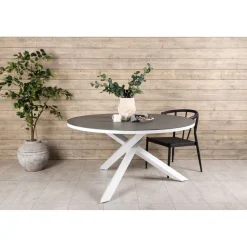 Ruokapöytä Venture Home Copacabana, ø140cm, harmaa/valkoinen