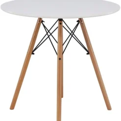 Ruokapöytä Venture Home Danburi, ⌀60cm, valkoinen/puu