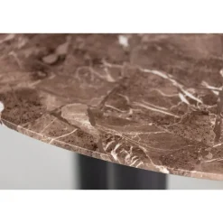 Ruokapöytä Venture Home Havsten, ⌀106cm, ruskea marmorikuvio