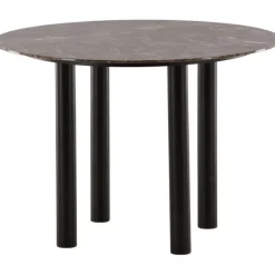 Ruokapöytä Venture Home Havsten, ⌀106cm, ruskea marmorikuvio