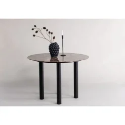 Ruokapöytä Venture Home Havsten, ⌀106cm, ruskea marmorikuvio