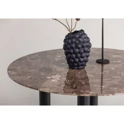 Ruokapöytä Venture Home Havsten, ⌀106cm, ruskea marmorikuvio
