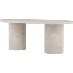 Ruokapöytä Venture Home Narvik, 200x100cm, beige marmorijäljitelmä