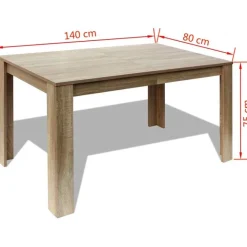 Ruokapöytä 140x80x75 cm tammi