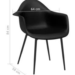 Ruokatuolit 4 kpl musta PP (38077)