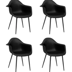 Ruokatuolit 4 kpl musta PP (38077)