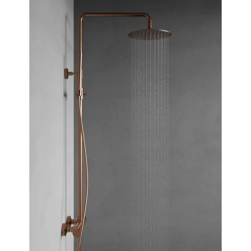 Sadesuihkusetti Scandtap Steel Pleasure 2, termostaattihanalla, suihkupää ⌀250mm, kiiltävä kupari