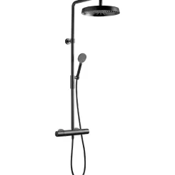 Sadesuihkusetti Tapwell ARM7200 Brushed Black Chrome, termostaattihanalla, suihkupää ⌀300mm, harjattu musta