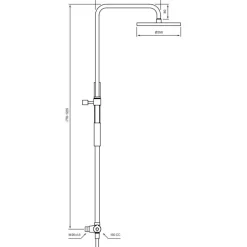 Sadesuihkusetti Tapwell TVM7200 Copper, termostaattihanalla, suihkupää ⌀250mm, kiiltävä kupari