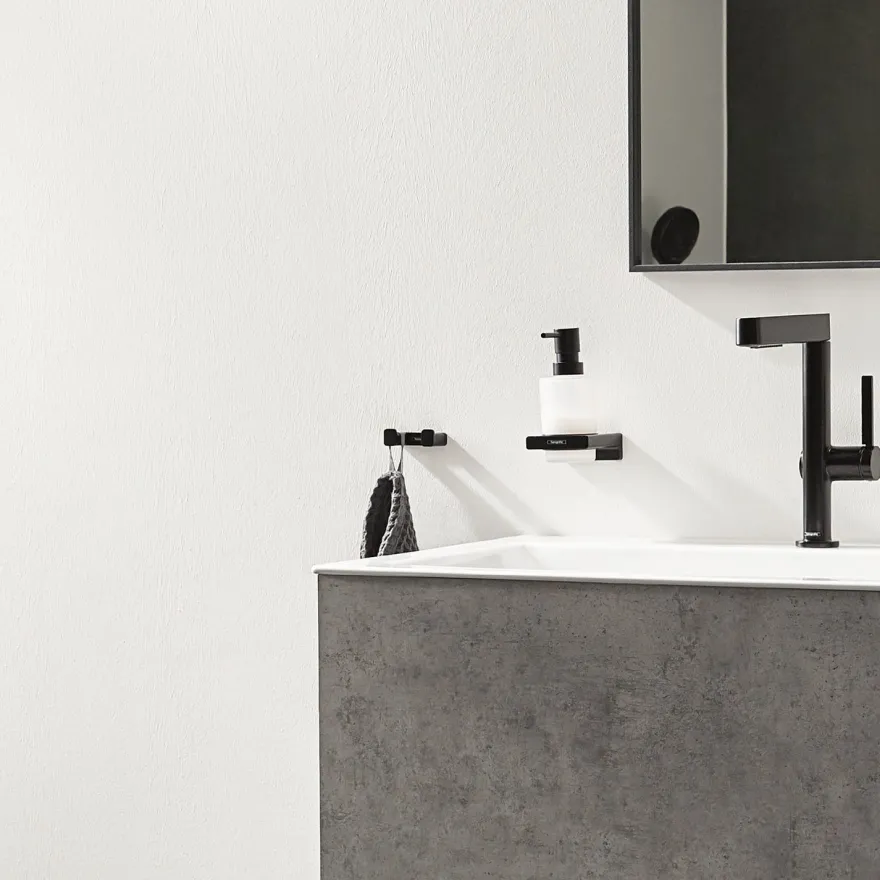 Saippua-annostelija Hansgrohe AddStoris Q, seinäasennus, eri värejä
