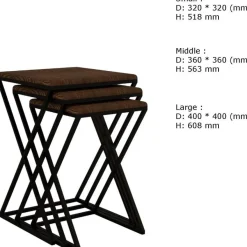 Sarjapöytä Linento Furniture Z Zigon, ruskea/musta