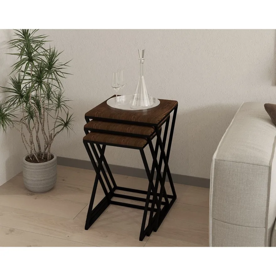 Sarjapöytä Linento Furniture Z Zigon, ruskea/musta