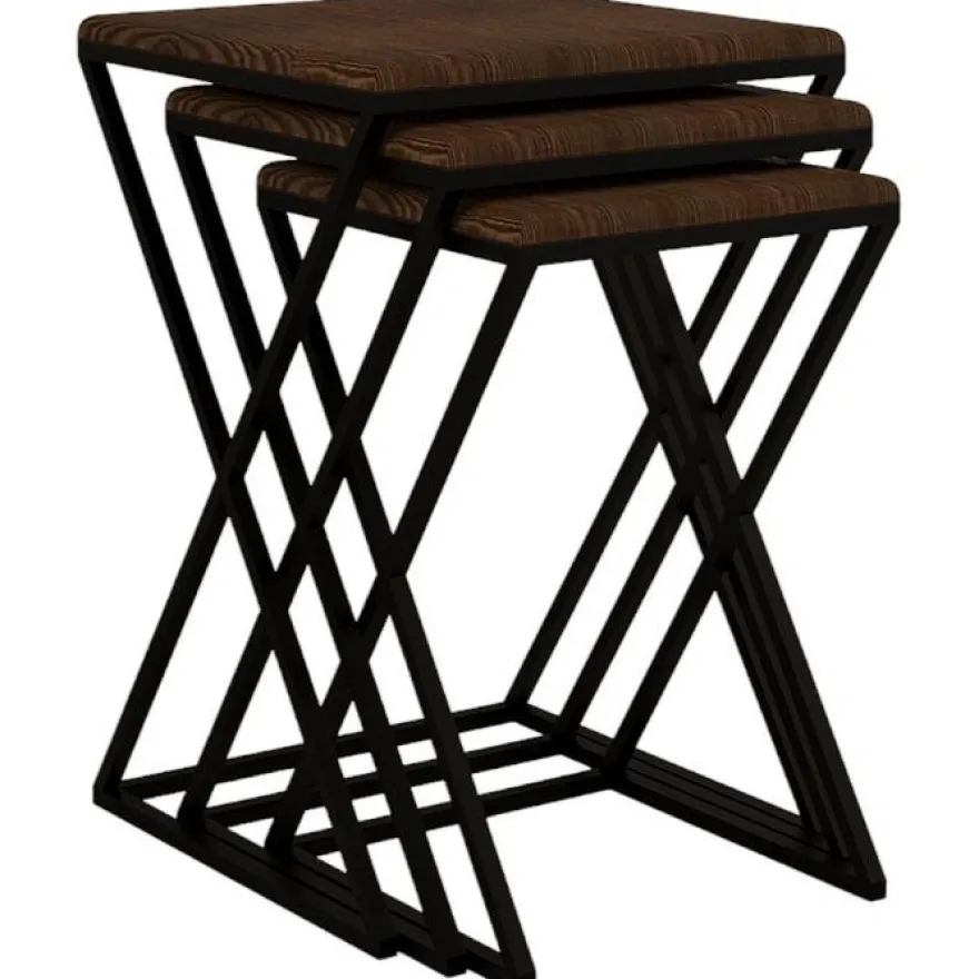 Sarjapöytä Linento Furniture Z Zigon, ruskea/musta