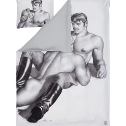 Satiinipussilakanasetti Finlayson Tom of Finland Together, musta/valkoinen