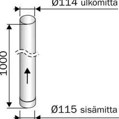 Savuputki/hormi Harvia 1,0 m/115 mm RST
