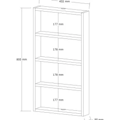 Seinähylly Linento Furniture Quatro 43x80cm