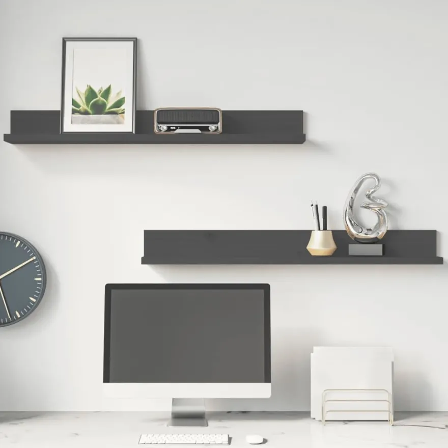 Seinähyllyt 2kpl, 50-110x11x9cm, mänty, eri kokoja ja värejä