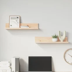 Seinähyllyt 2kpl, 50-110x11x9cm, mänty, eri kokoja ja värejä