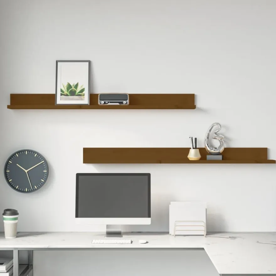 Seinähyllyt 2kpl, 50-110x11x9cm, mänty, eri kokoja ja värejä