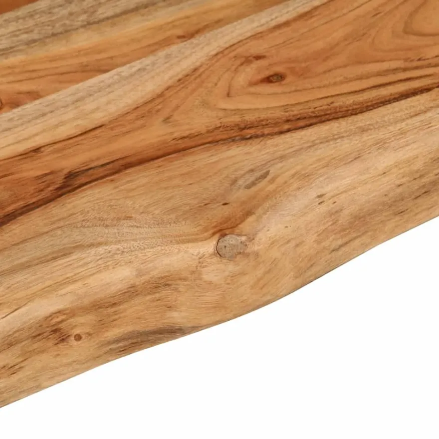 Seinähylly 100x20x3,8 cm suorakaide täysi akasiapuu elävä reuna (70276)