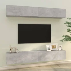 Seinä- ja TV-kaappisarjat, 4 kpl, eri värejä ja kokoja (18048)