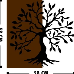 Seinäkoriste Linento Furniture Agac, ruskea/musta