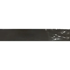 Seinälaatta Pukkila Manacor Black, kiiltävä, strukturoitu, 6.5x40cm