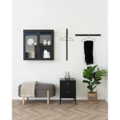 Seinänaulakko House Nordic Padova, 70x5x2cm, 5 koukkua, musta