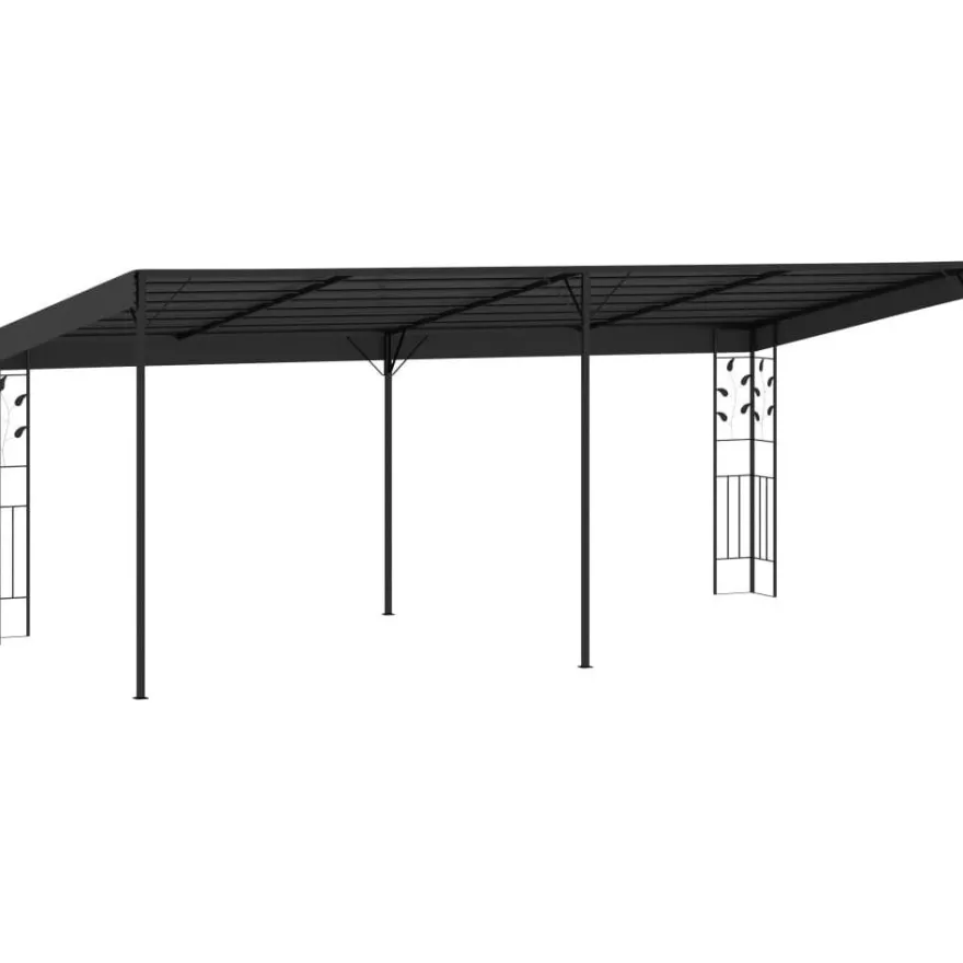 Seinään kiinnitettävä huvimaja 6x3x2,5 m antrasiitti