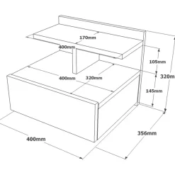 Seinään kiinnitettävä yöpöytä Linento Furniture LV28, puukuosi, ruskea