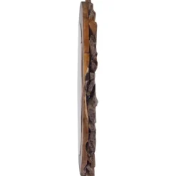 Seinäpeili 60 cm tiikki pyöreä
