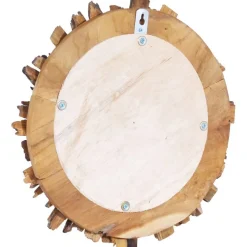Seinäpeili 60 cm tiikki pyöreä