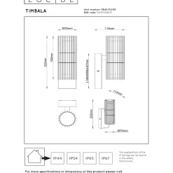 Seinäspotti Lucide Timbala, 7x11.3x22.2cm, IP44, musta