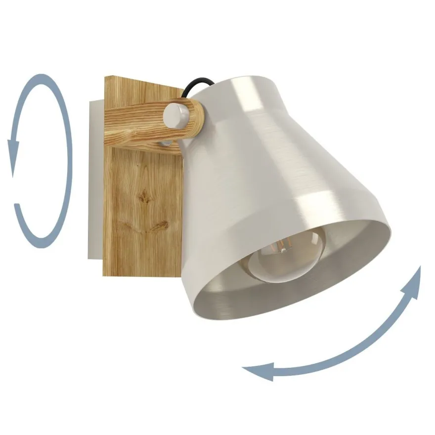 Seinävalaisin Eglo Awton, E27, 40W, IP20, teräs/puu