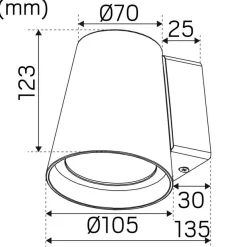 Seinävalaisin Hide-a-lite Cone GU10 harmaa