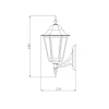 Seinävalaisin Kartano PRA-U 200x276x480 mm musta