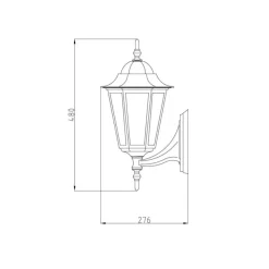 Seinävalaisin Kartano PRA-U 200x276x480 mm musta