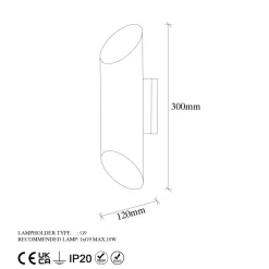 Seinävalaisin Linento Lighting Cut, valkoinen