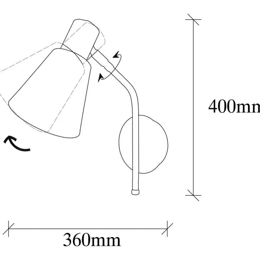 Seinävalaisin Linento Lighting Sivani 2, Ø15cm, E27, suunnattava