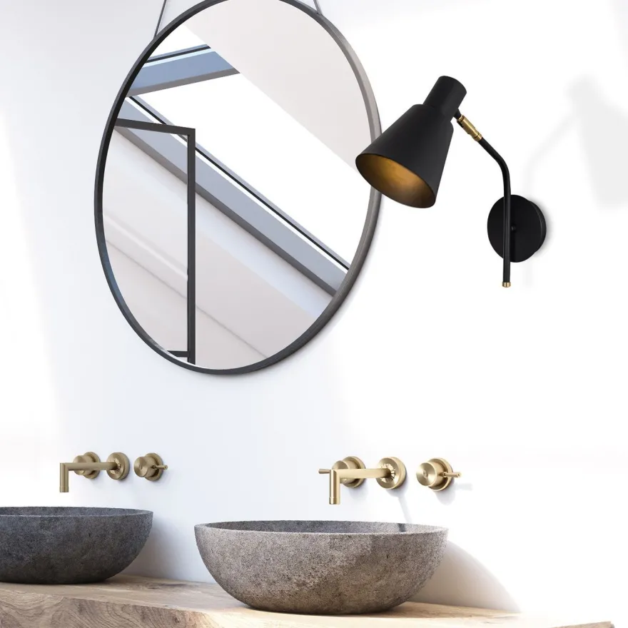 Seinävalaisin Linento Lighting Sivani 2, Ø15cm, E27, suunnattava