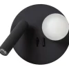 Seinävalaisin Lucide Matiz, Ø16.5cm, IP20, 3.5W, musta