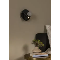 Seinävalaisin Lucide Matiz, Ø16.5cm, IP20, 3.5W, musta
