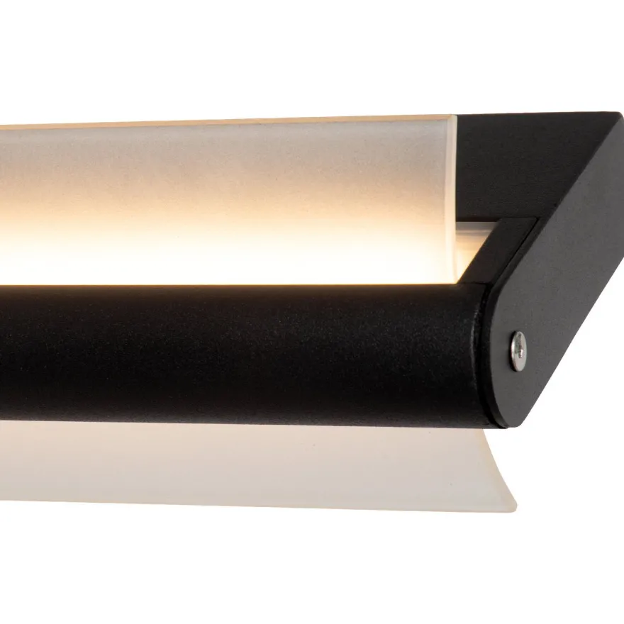 Seinävalaisin Lucide Wanda, 10.2x45cm, IP44, 15W, musta