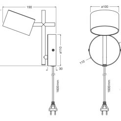 Seinävalaisin Osram Decor Kyoto 12W 930 Touch DIM 3000K musta
