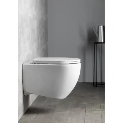 Seinä-WC-istuin Interia Infinity Rimless, huuhtelukaulukseton, valkoinen