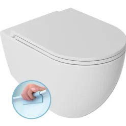 Seinä-WC-istuin Interia Infinity Rimless, huuhtelukaulukseton, valkoinen